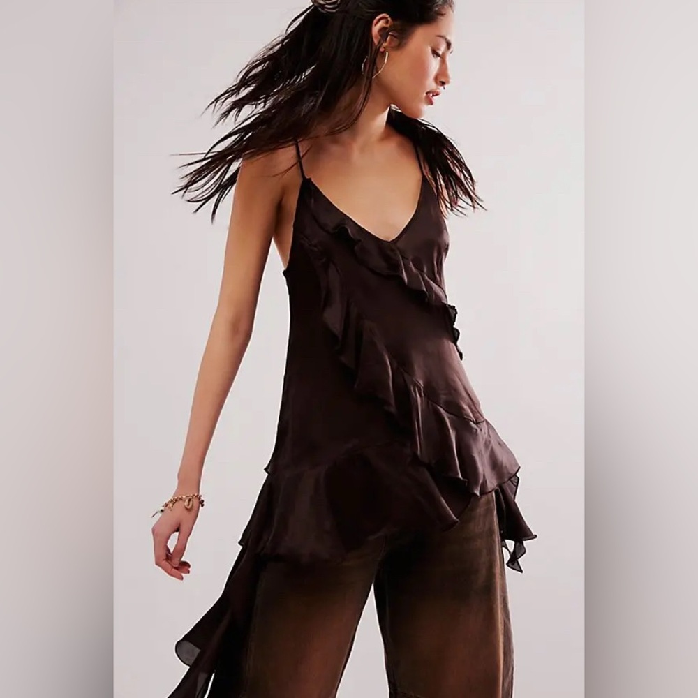 Free People Shake Your Love Tank. NWOT. Black